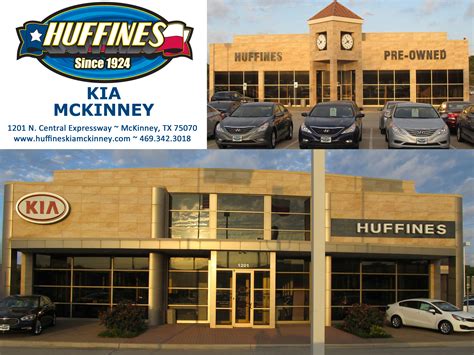 Huffines kia mckinney - Check out the Hyundai Huffines McKinney tire center! Our expert technicians are ready to help. Skip to main content. Call: 469-525-4300; 1301 N Central Expy Directions McKinney, TX 75070. New Vehicles New Inventory. New Hyundai Inventory New Hyundai Specials New Hyundai Palisade